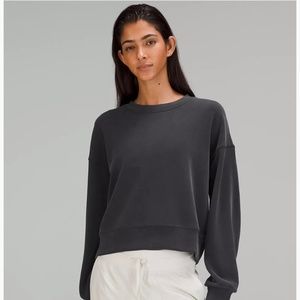 Lululemon Softstreme Cropped Crew- BLACK